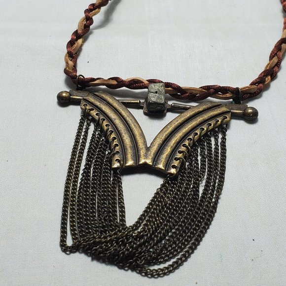 Gimmicks by BKE vintage necklace with  rope and chain  with medallion - Picture 5 of 11